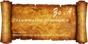 Zsivanovics Alexandra névjegykártya